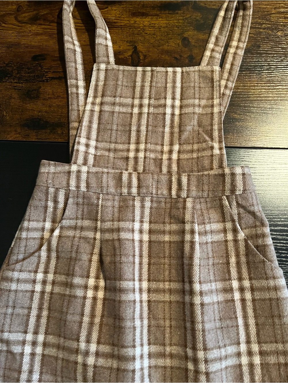 NWT Lulus Plaid Pinafore Mini Dress in Brown - Picture 5 of 10